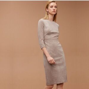 Aritzia brand Babaton - US6 - Kramer Taupe Half Sleeve Faux Suede Dress
